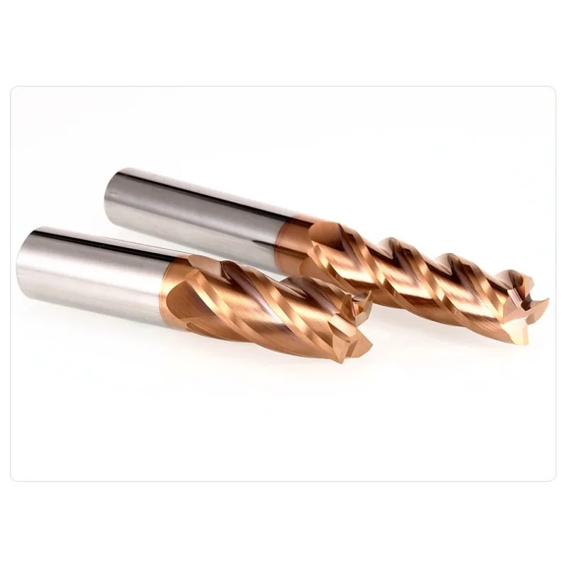 HRC55 karbür End Mill 4 flüt Metal çelik Tungsten freze kesicisi alaşım kaplama kesme aracı CNC Maching 1 2 3 4 5 6 7 8 9-20MM