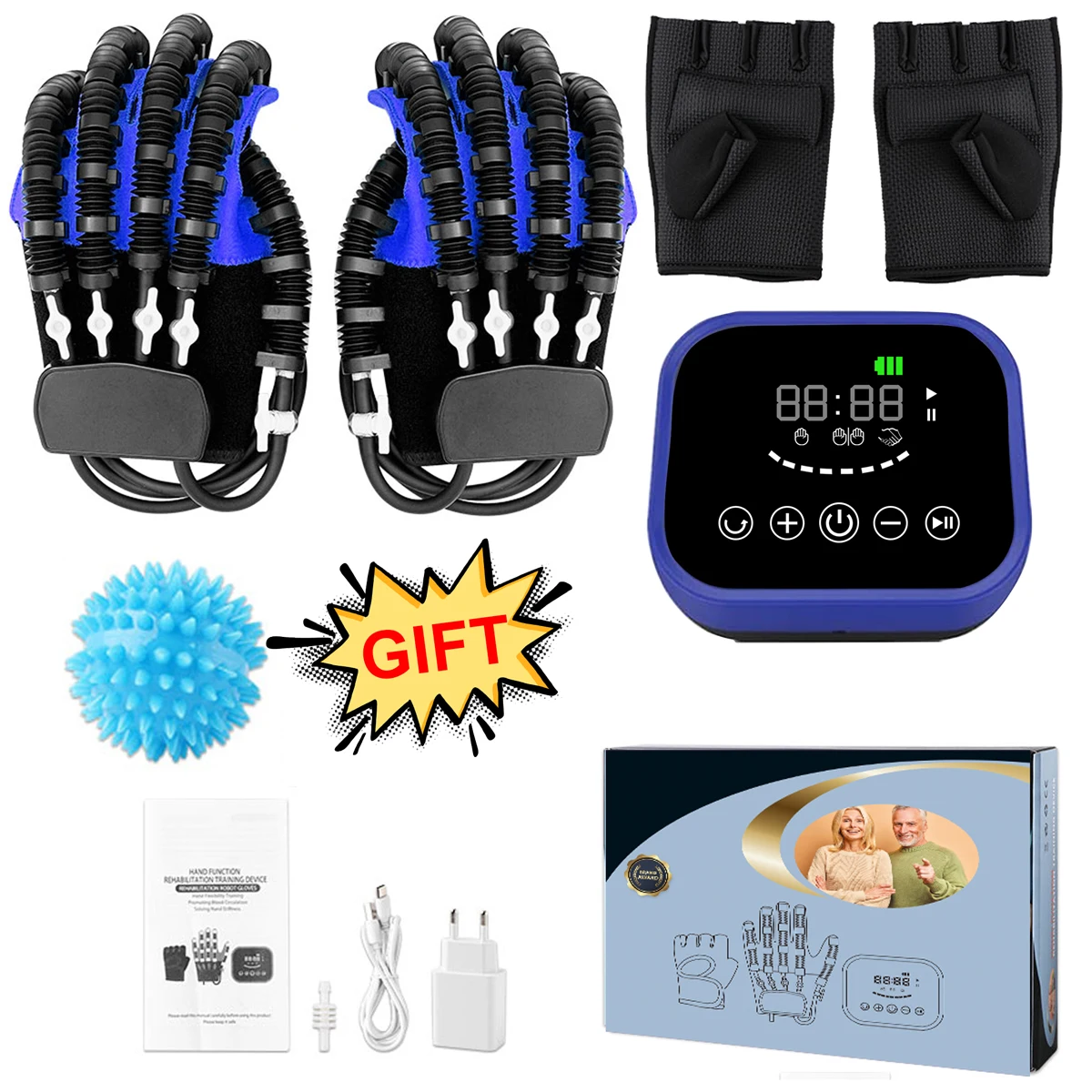 

Electric Hand Physiotherapy Hemiplegia Rehabilitation Gloves Function Robot Gloves Rehabilitation Training Glove Finger Care