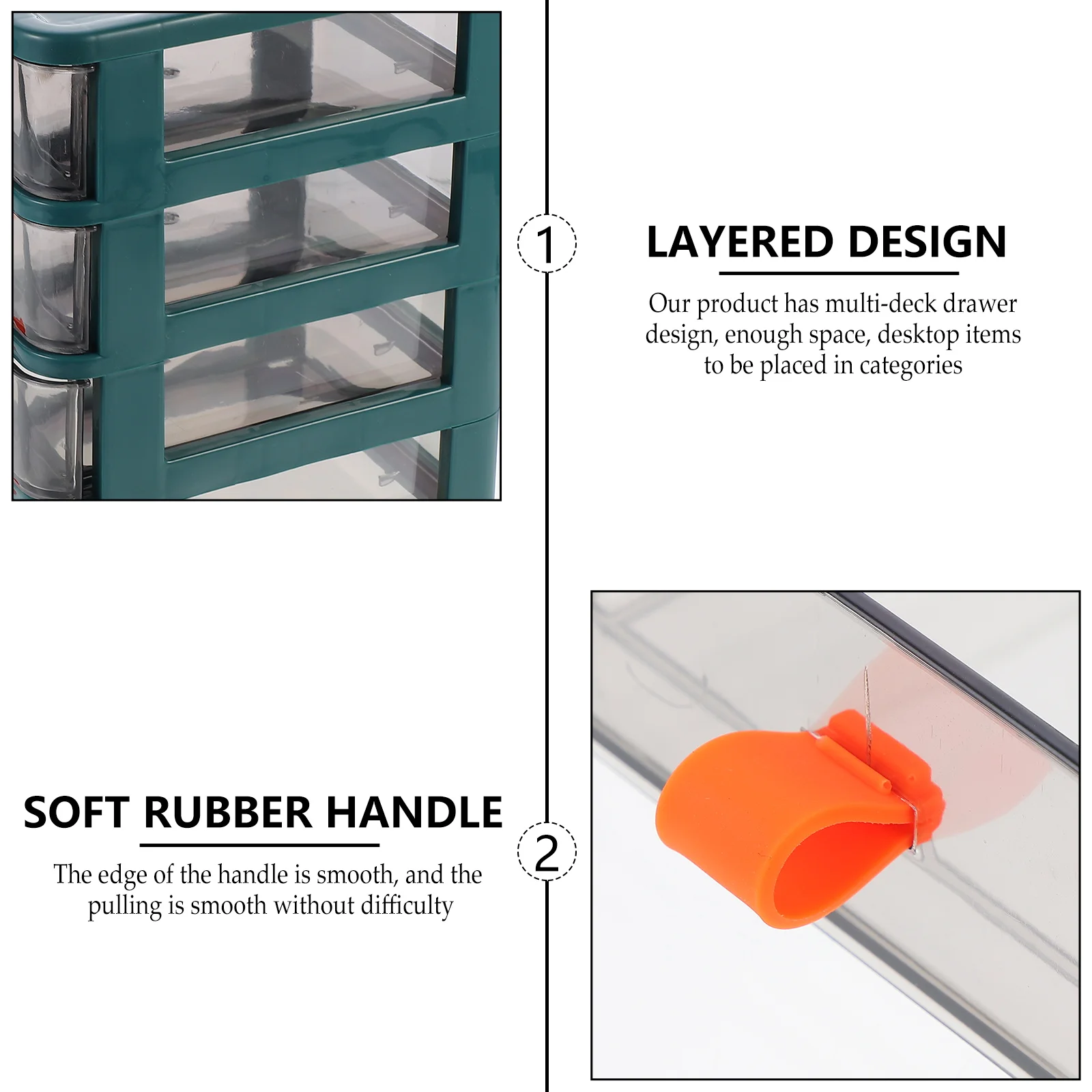 

Desktop Storage Box PP TPE Material Multi Deck Drawer Office Study ganizer Transparent Container Small Space Large