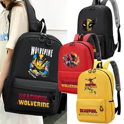 Deadpool Wolverine Backpack for Boys Cool Schoolbag Marvels Primary High Bagpack Large Capacity Zipper Casual Children Backpacks