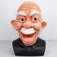 Funny Old Man Mask Halloween Party Cosplay Elderly Women Men's Latex Mask White Hair Grandpa Full Head Masks