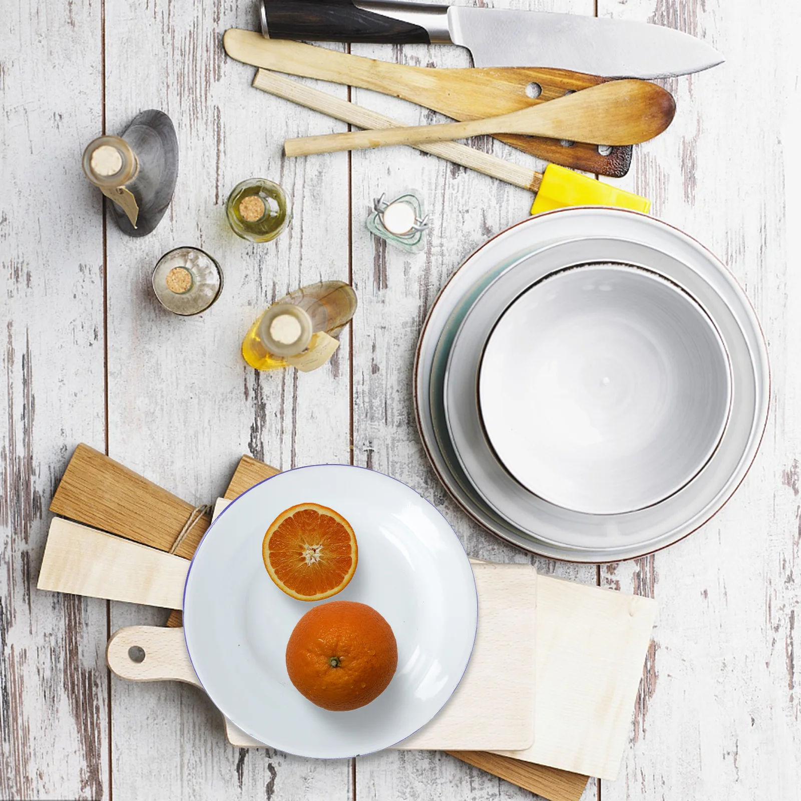 

4Pcs Household Enamel Trays Multi-Function Fruits Storage Plates Easy Clean Steamed Food Serving Dishes Kitchen Utility