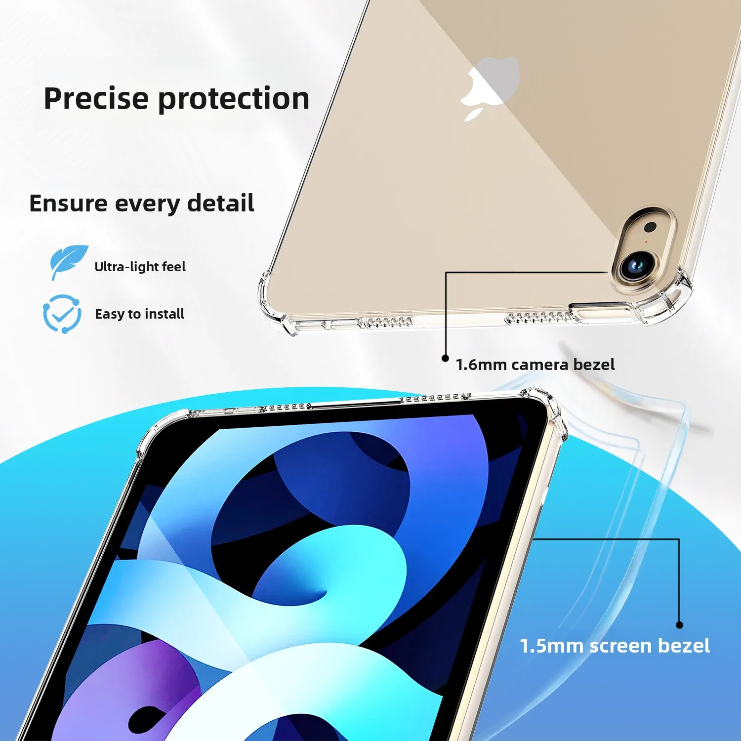 애플 아이패드 프로 11인치 에어 2 6 5 11세대 10세대 보호 케이스 10.9인치 2022 2025 아이패드 10.2 투명 TPU 태블릿 커버