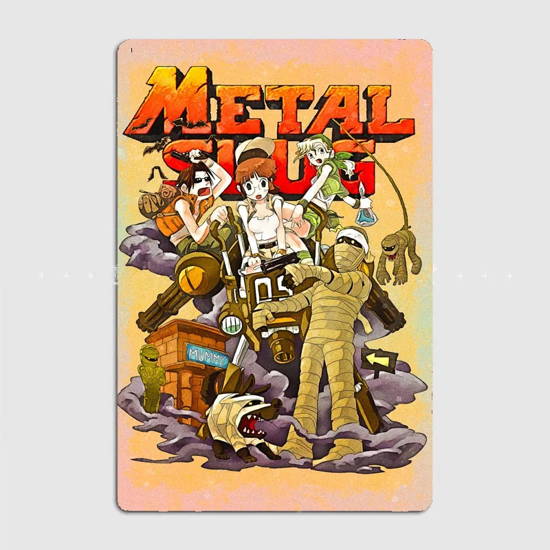 Metal Slug X Collection Gaming Posters Metal Sign Poster Garage Room Wall Art Decorations Living Custom Tin Vintage  Home Decor