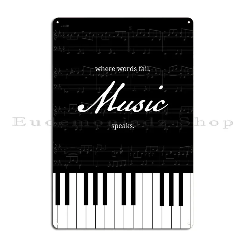 Where Words Fail Music Metal Plaque Poster Character Club Home Club Party Cave Tin Sign Poster