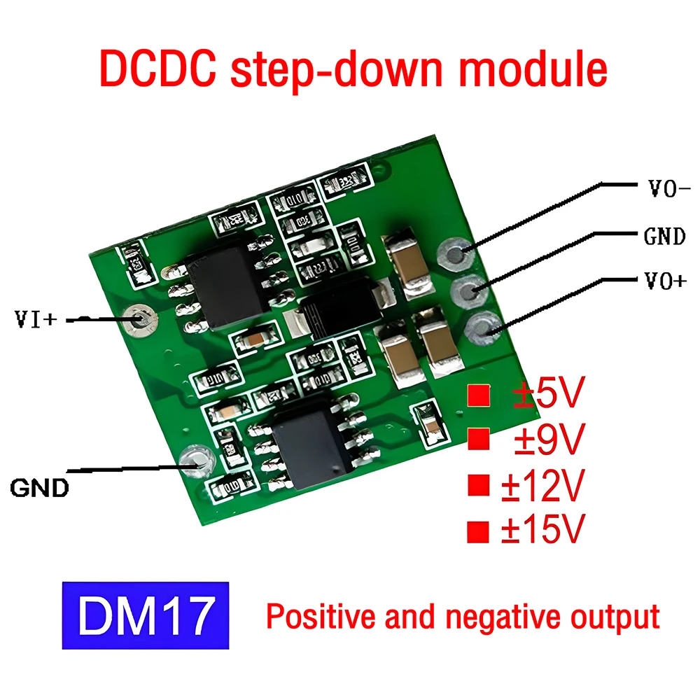 Moduł przetwornicy napięcia DC-DC Boost-Buck, podwójne wyjście napięcia dodatniego i ujemnego, DC7-28V na 5V 9V 12V 15V, przetwornica obniżająca napięcie (Buck Converter)