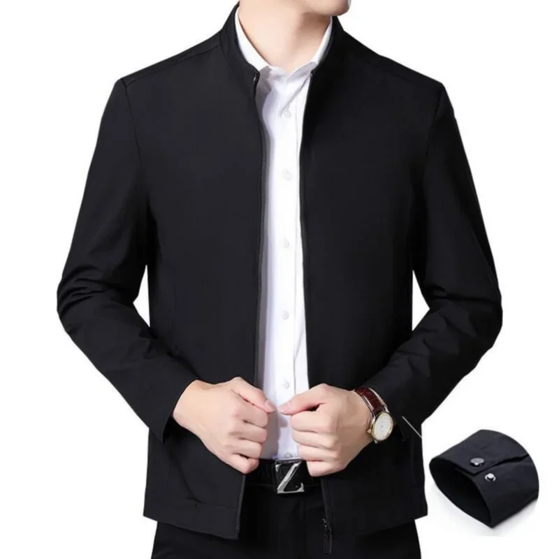 Fashion New Men's Winter Jacket Business Blazer Office Dress Jacket Autumn Work Outerwear Jacket Coat Black