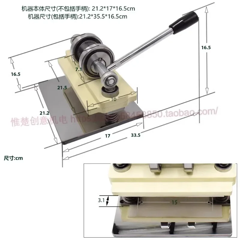 Double Wheel Hand Leather Cutting Machine Photo Paper PVC/EVA Sheet Cutter DIY Leather Die Cutting Machine Punching Manual Press