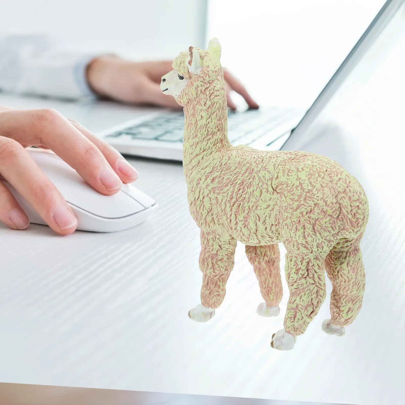 

Plastic Simulation Alpaca Figure Realistic Animal Ornament for Kids Desktop Room Home Decor Cognitive Alpaca Statue