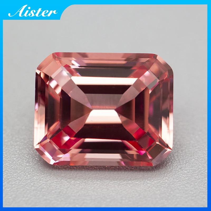 

New Emerald Cut Lab Grown Padparadscha Loose Gemstones Lab Sapphire Gems With AGL Certificate for Jewelry Making