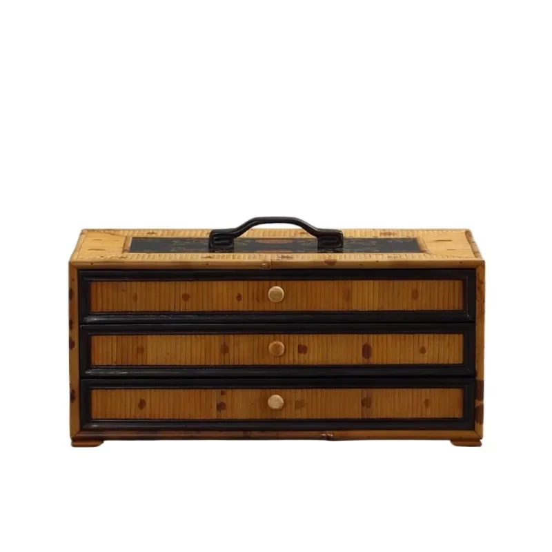 

Pear wood storage box folding fan tea tea utensils