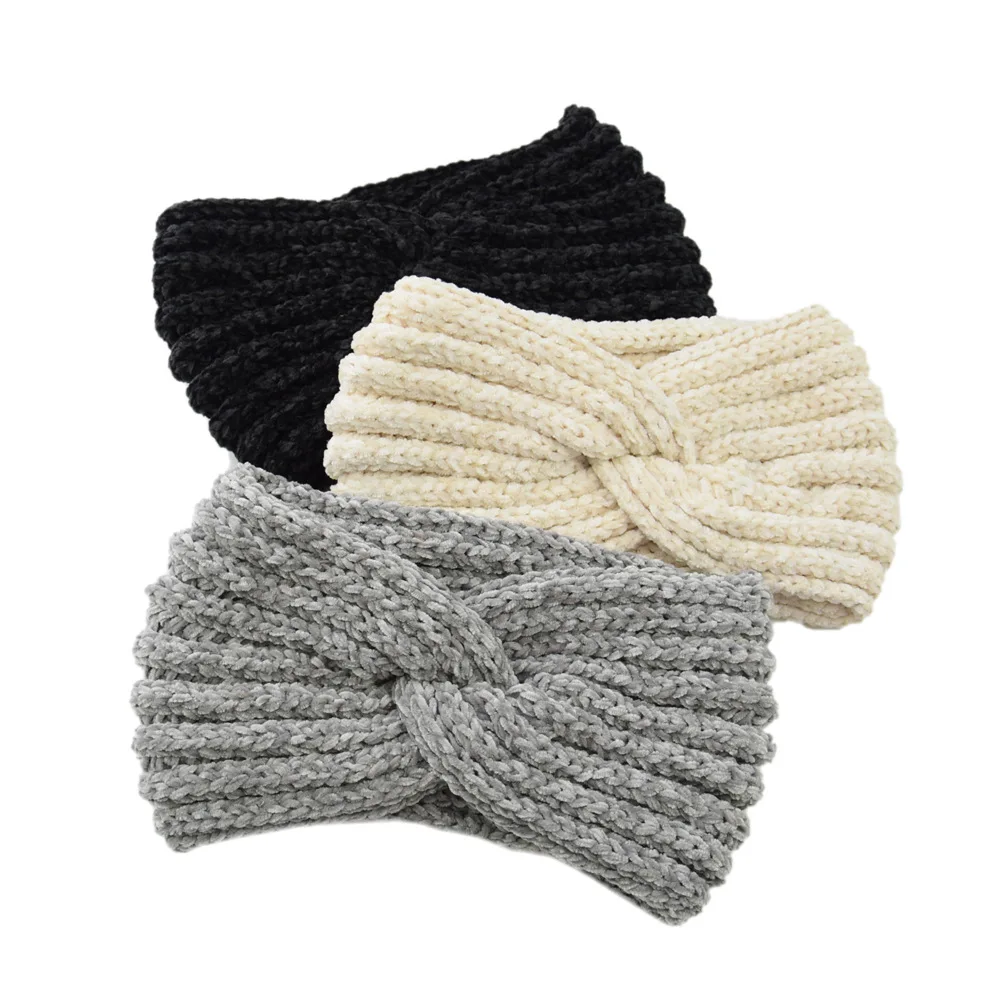 Corduroy Wide Cross Headbands for Woman Solid Warm Hairband Elastic Sports Yoga Headwear Girls Hair Band Hair Accessories New