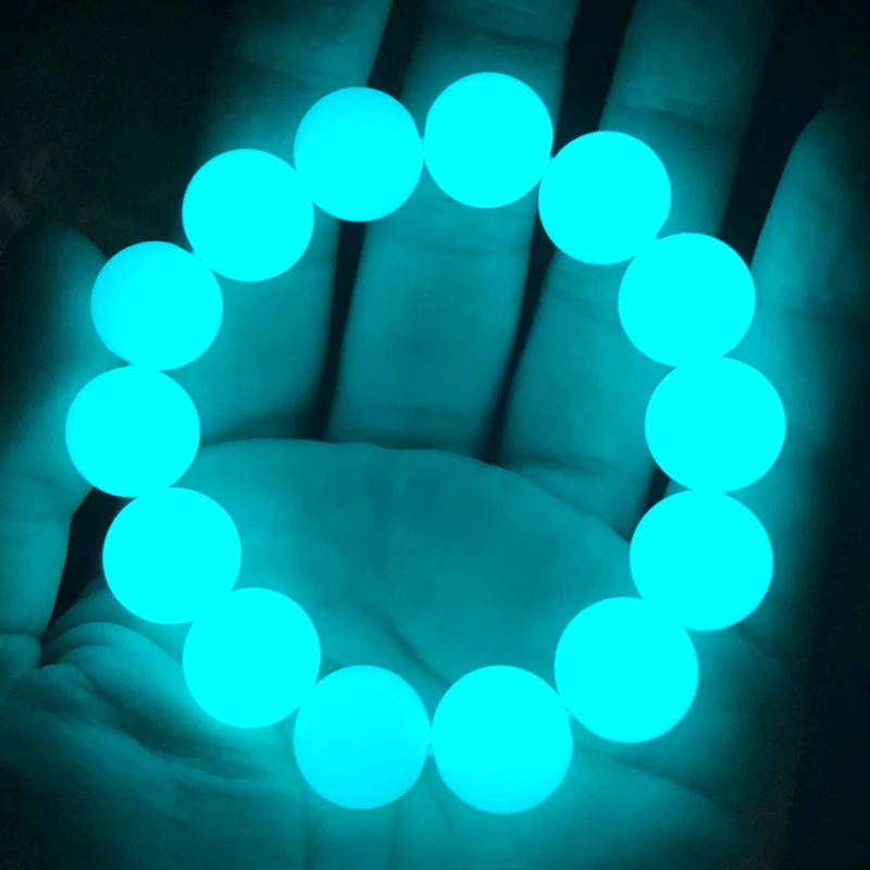 Luminous Stone Bracelets Fluorescent Night Blue Light Bead Bracelet Glow In The Dark Jewelry Glowing Stone Bangle Pulsera Gifts