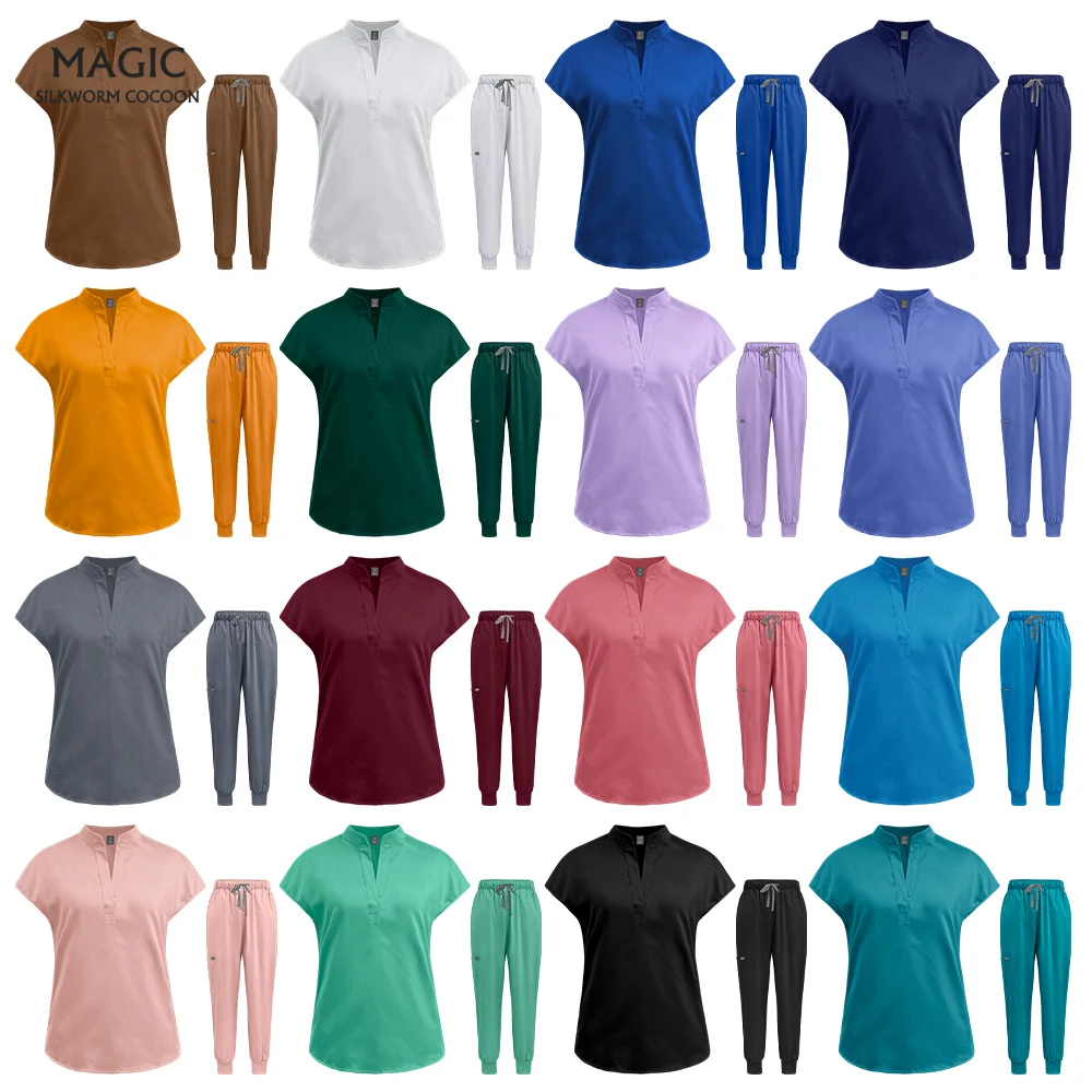 

Медицинская униформа, женские наборы скрабов для медсестер, рабочая одежда для кормления, салон красоты, спа-униформа, хирургический костюм, больничный хирургический комбинезон