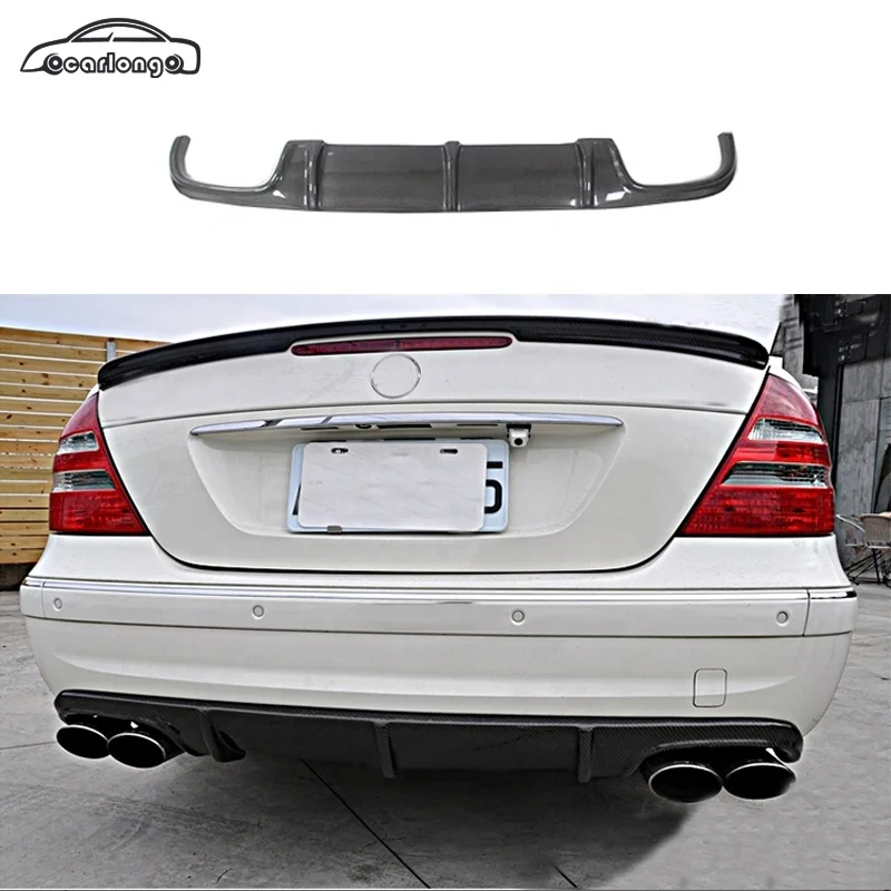 Body Kit Mobil Terlaris Upgrade Style Serat Karbon Spoiler Bibir Depan Bibir Belakang untuk E Class W211 E280 E350