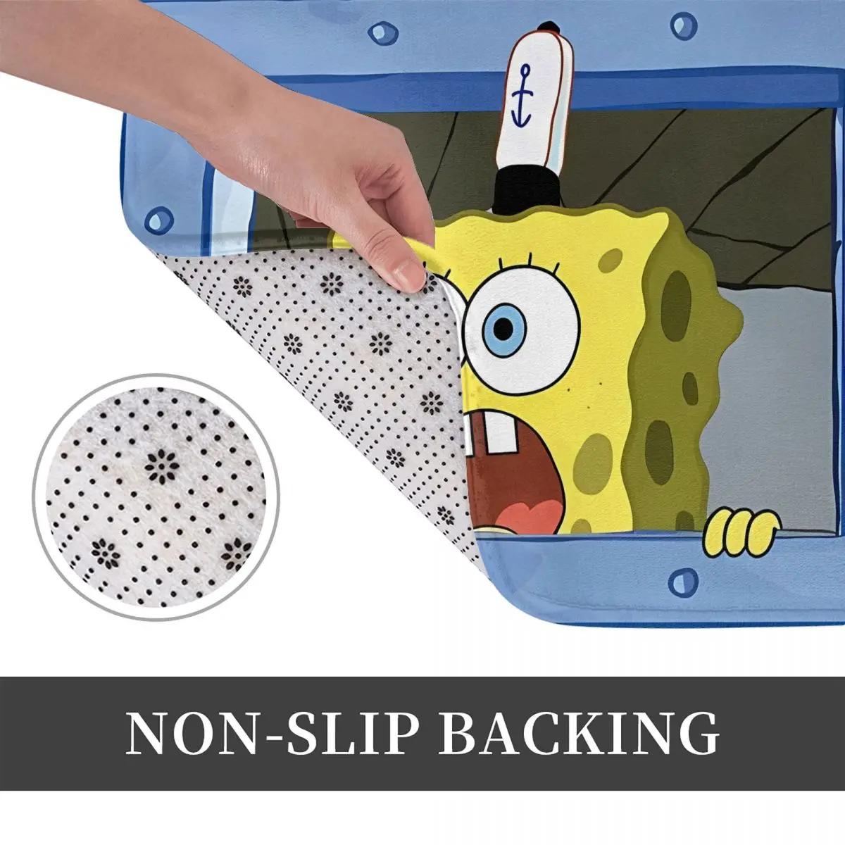 Kawaii Spongebobbie Bath Mat Animation Waterproof Toilet Pad for Shower Home Entrance Anti-Slip Foot Mat Printed Bathroom Carpet