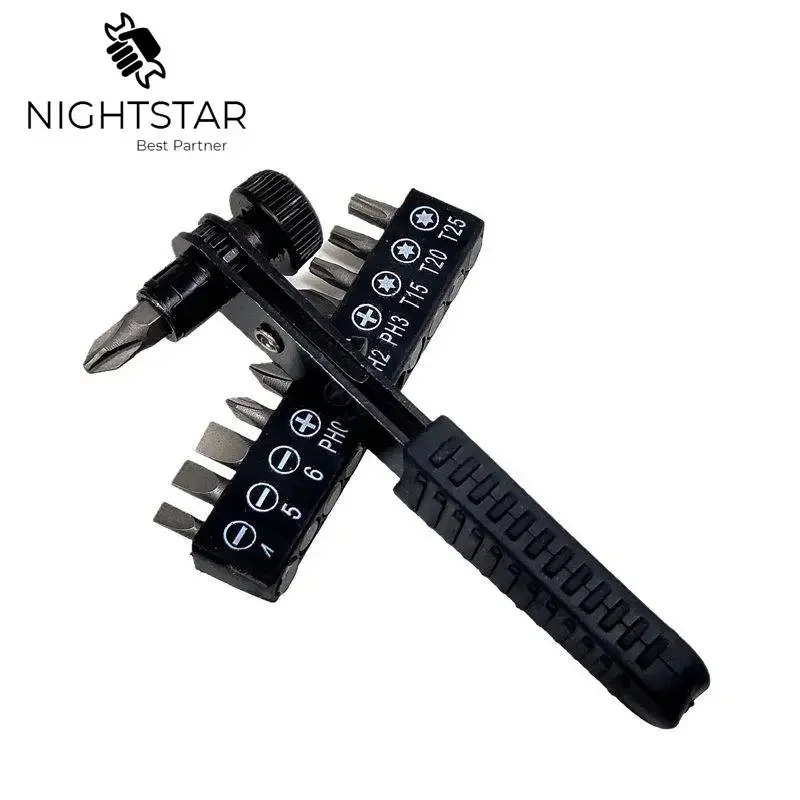 11Pcs ไขควงชุด Torx Multifunctional เปิดซ่อมชุดเครื่องมือไขควง Ratchet Handle ประแจปรับ