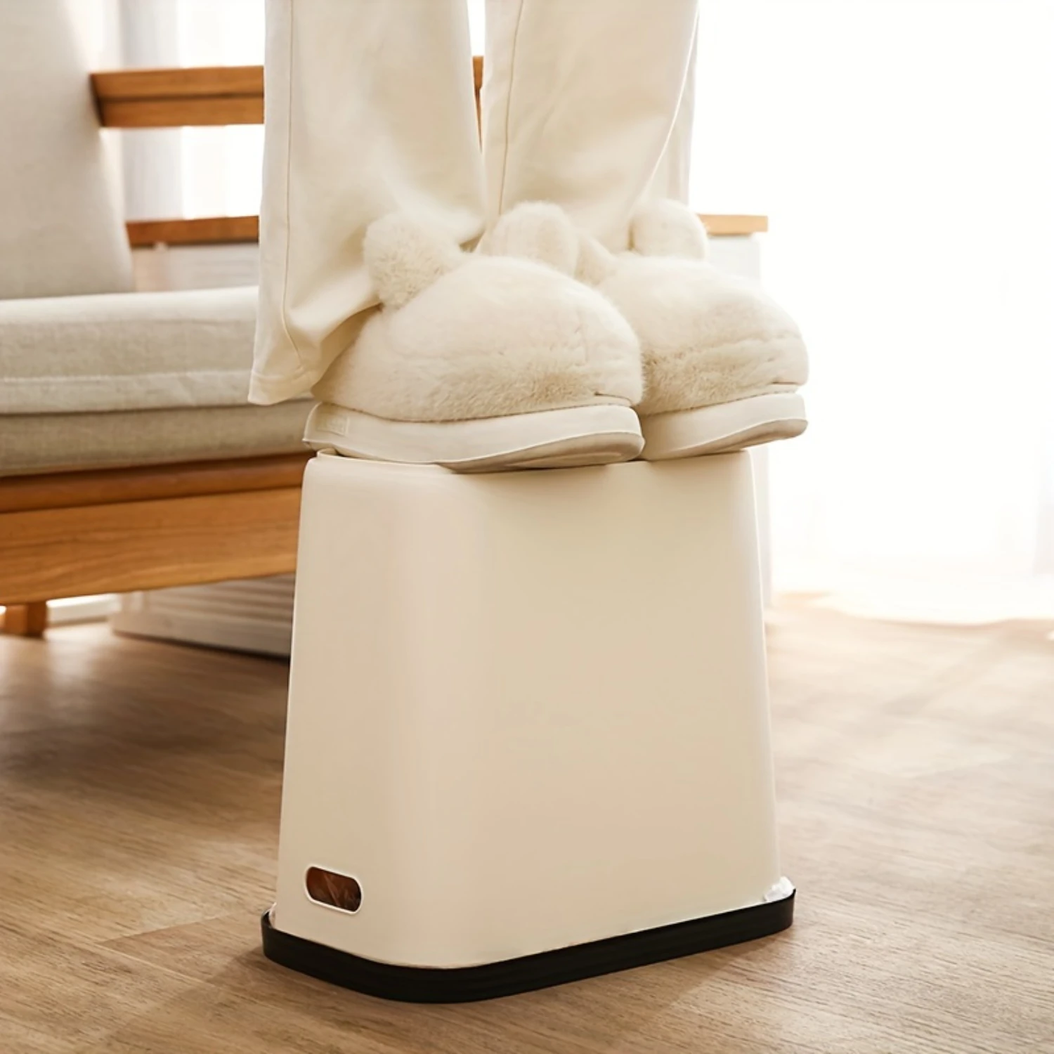 Квадратный мусорный бак для ванной комнаты и гостиной — не требуется крышка, легко сортировочное мусорное ведро