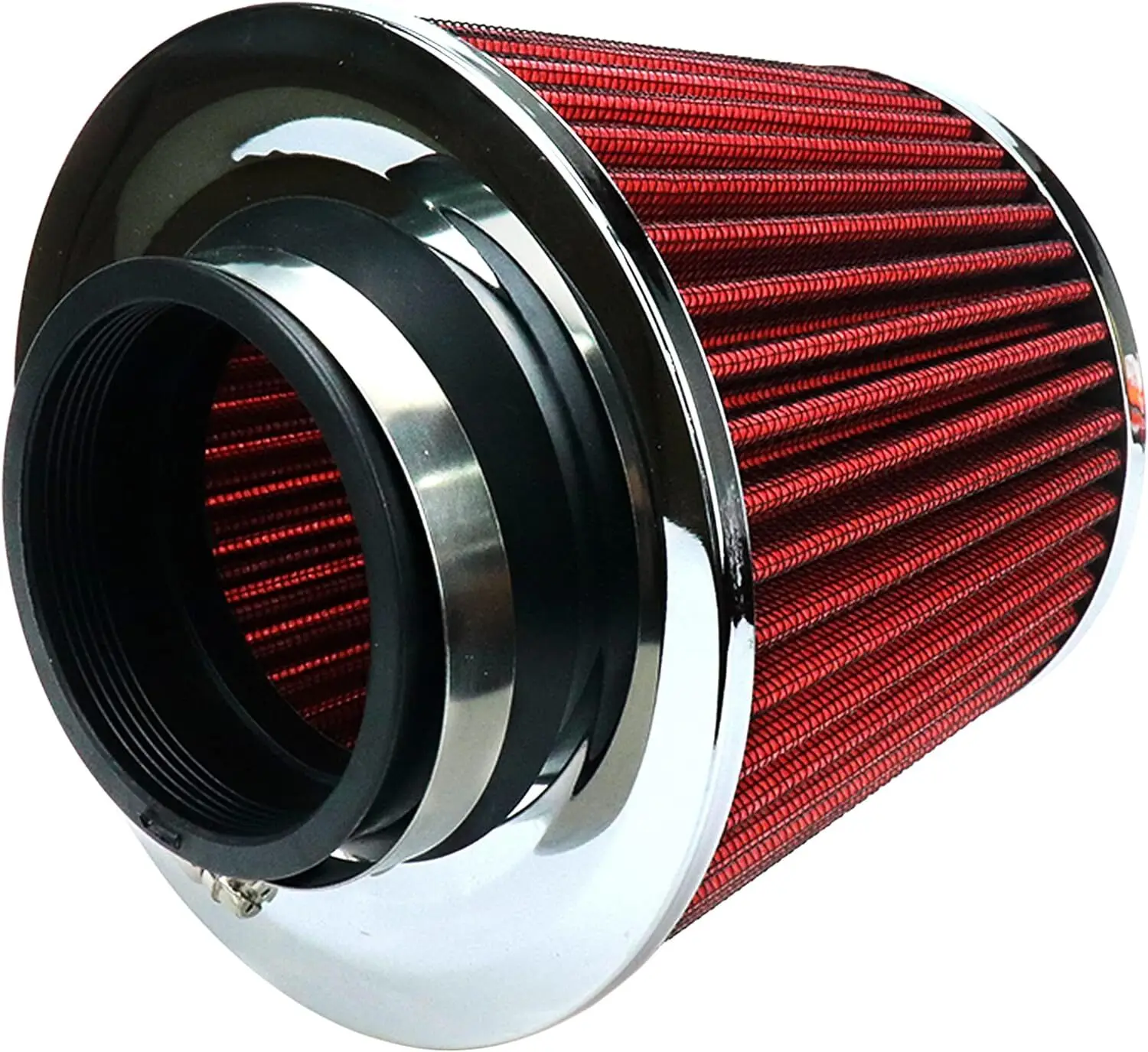 76 مم 3 بوصة مدخل فلتر الهواء الجاف مخروط مدخل الهواء البارد جودة بديلة باللون الأحمر