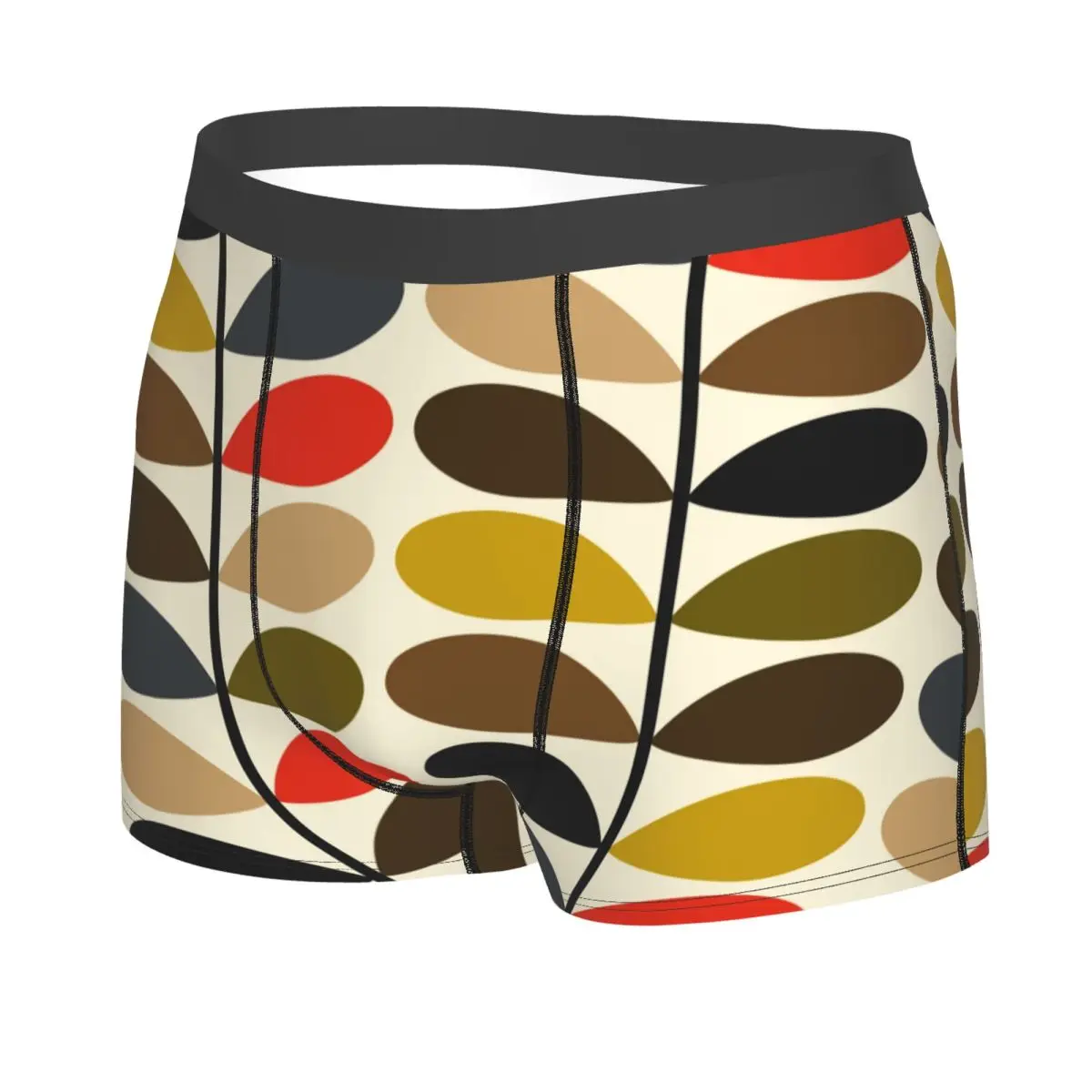 Custom Orla Kiely Abstract Multi Stem Mid Century Scandinavian Geometric Boxer Briefs Shorts Panties Soft Underpants For Male