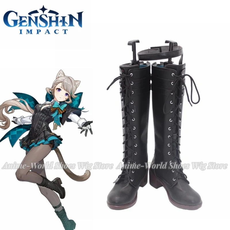 

Game Genshin Impact Lyney Cosplay Shoes Boots Fontaine Twin Role Play Halloween Carnival Women Men Costume Outfit Party Prop