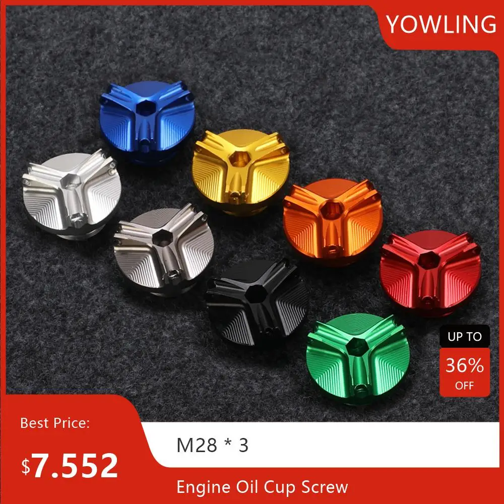 

M28*3 Motorcycle Engine Oil Cup Cover Cap Screw For YAMAHA MT-01 MT-03 MT-07 FZ07 MT-10 MT-25 YZF R1 R3 R6 R125 R25 FZ1 FZ6 FZ8