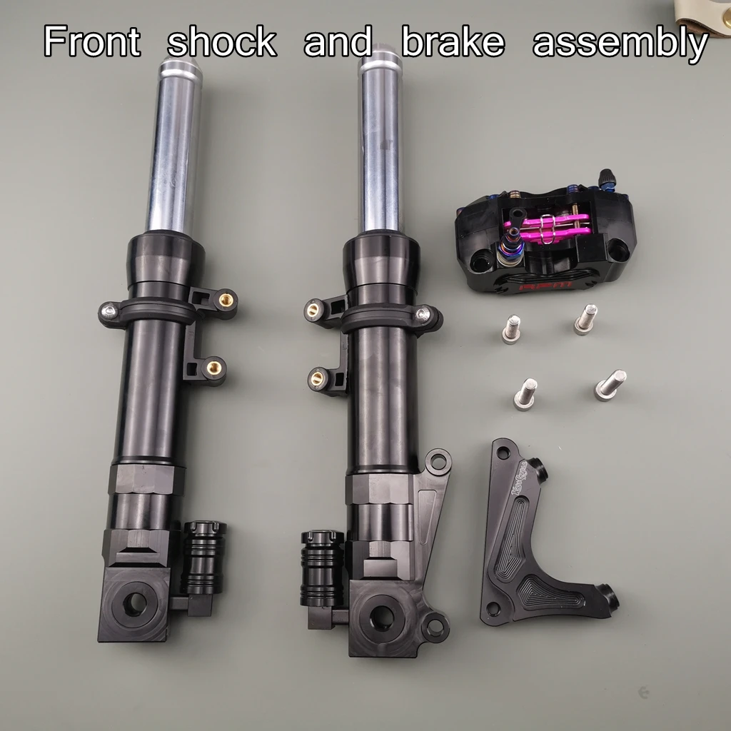 31MM CNC Front Fork Shock Absorber With Brake Assembly For Ice Bear Maddog Chuckus Hunter GY6 Scooter Refitted Accessories Parts