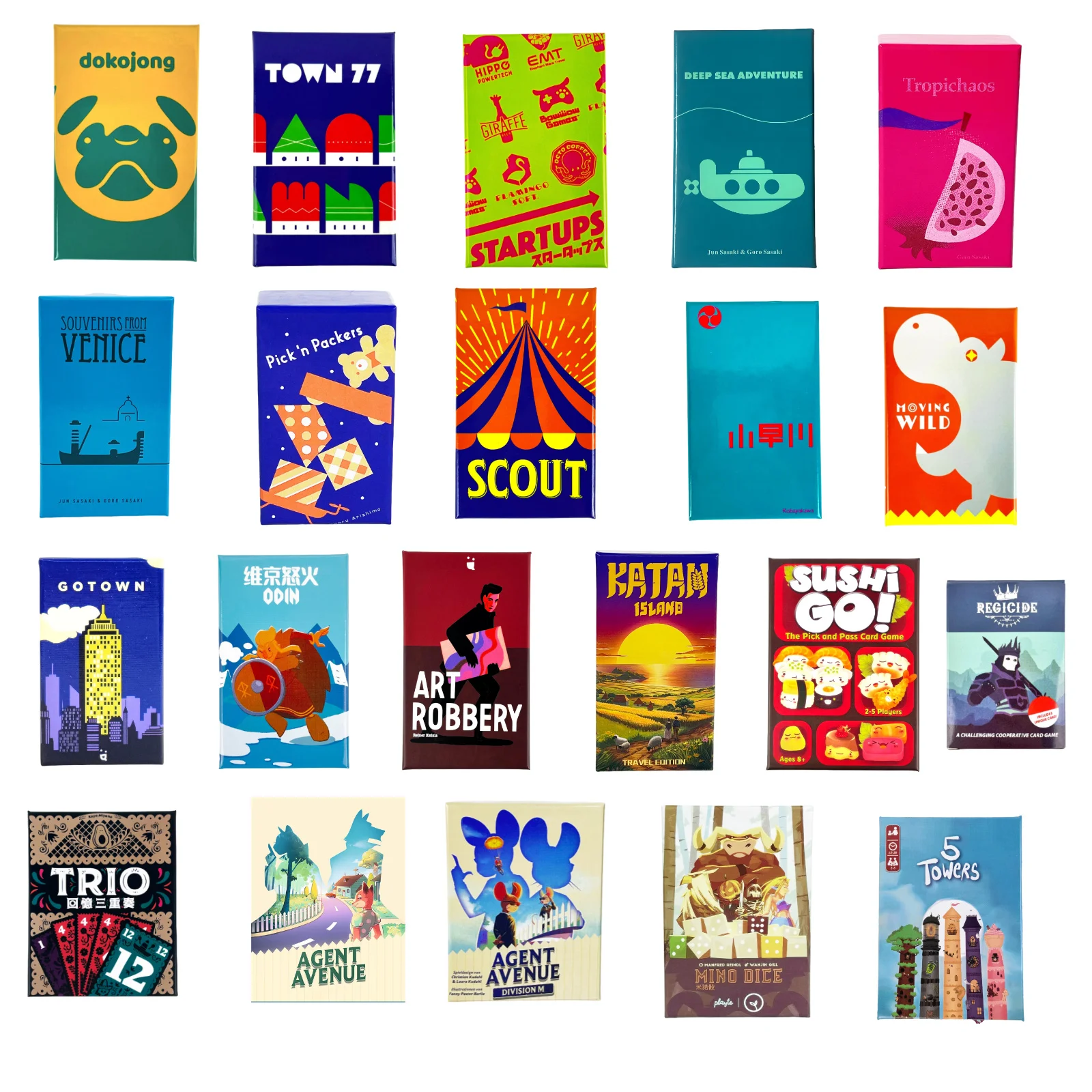 Board Game：SCOUT\dokojong\Town 77\Tropichaos\Pick'nPackers\Startups\Moving Wild\souvenirs from venice\kobayakawa