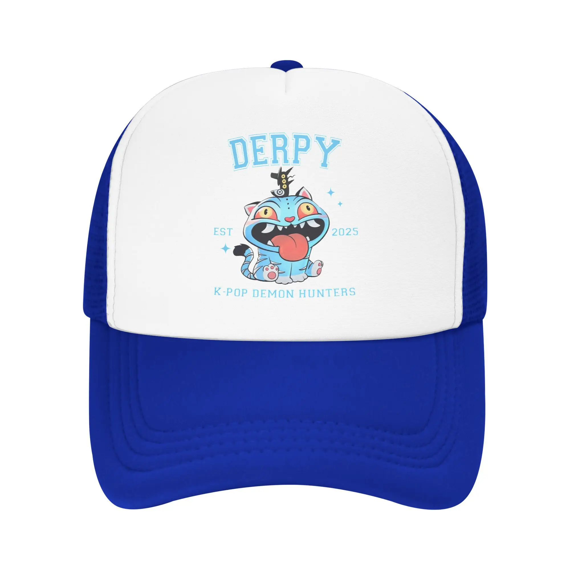 

Demon Hunters Kpop Blue Derpy Tiger Cute Mesh Baseball Cap Men Women curved Sun Hat Dad Hat Summer Trucker Caps