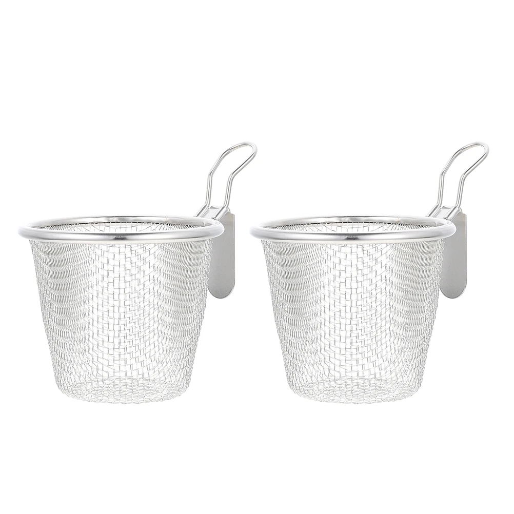 

2pcs Stainless Steel Pasta Baskets Food Colanders Filter Spoons Filtering Baskets Noodle Spoon Mesh Filter Basket Kitchen