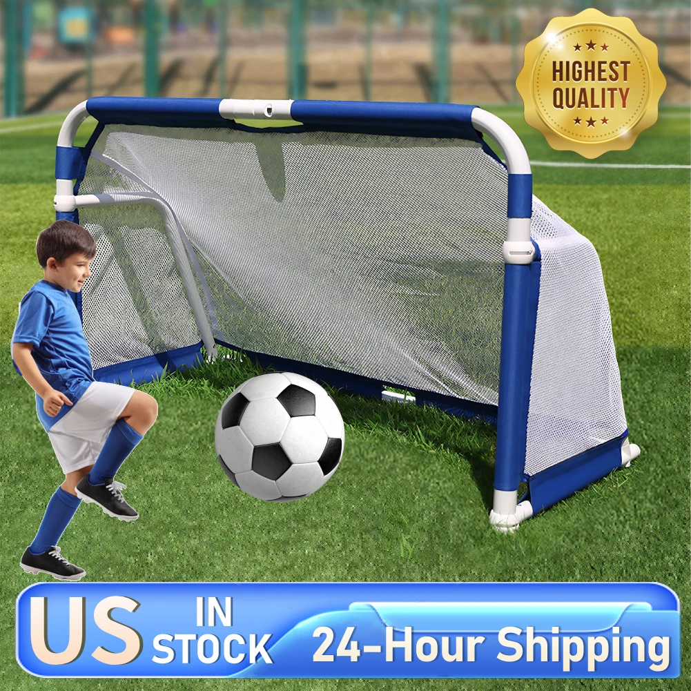 ﻿   شبكة أهداف كرة قدم صغيرة قابلة للطي بإطار كرة قدم محمول للاستخدام الداخلي/الخارجي للأطفال والشباب لتدريب كرة القدم في الهواء الطلق