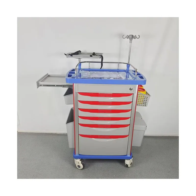 Carrinho médico portátil da emergência do hospital do carrinho da mobília do hospital