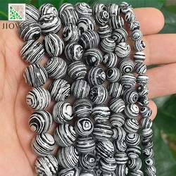 Black Lace White Malachite Stone Loose Round Beads DIY Handmade Bracelet Accessories for Jewelry Making 15