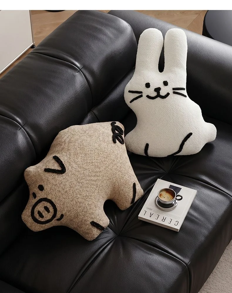 Cat Dog Plush Cushion Pillow Cute Stuffed Animal Sofa Backrest Soft Throw Pillow Living Room Bedroom Chair Seat Pad Home Decor