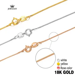 18k Pure Gold Necklace Rose White Yellow Women Fine Simple Slim Thin Chains Hot Sale Matched For Any Pendant trendy new 2025