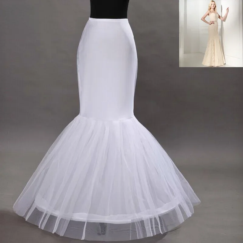 Wholesale Mermaid Petticoat 1 Hoop Bone Elastic Wedding Dress Crinoline Bridal Petticoat Cheap Wedding Accessorie