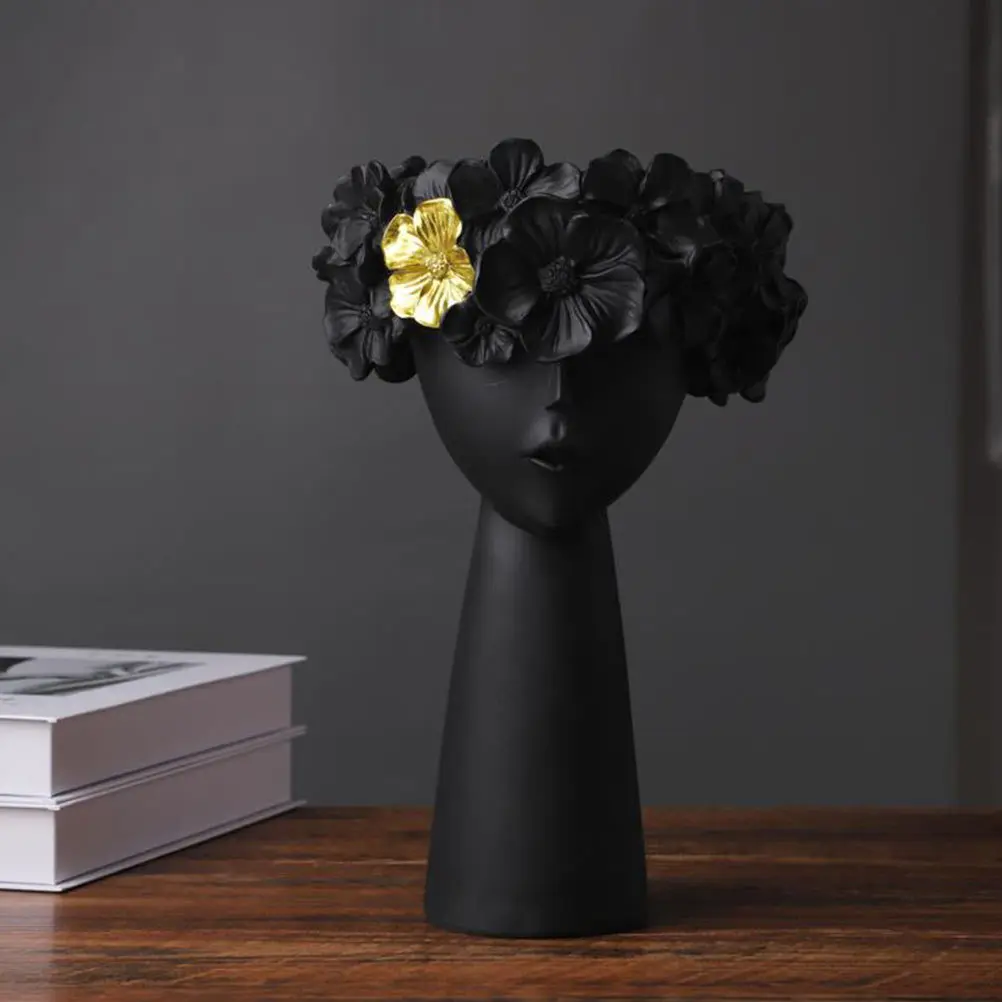 

1Pcs Resin Vase Nordic Style Creative Artistic Statue Design Non-Slip Flower Holder for Living Room Decor Home Vase