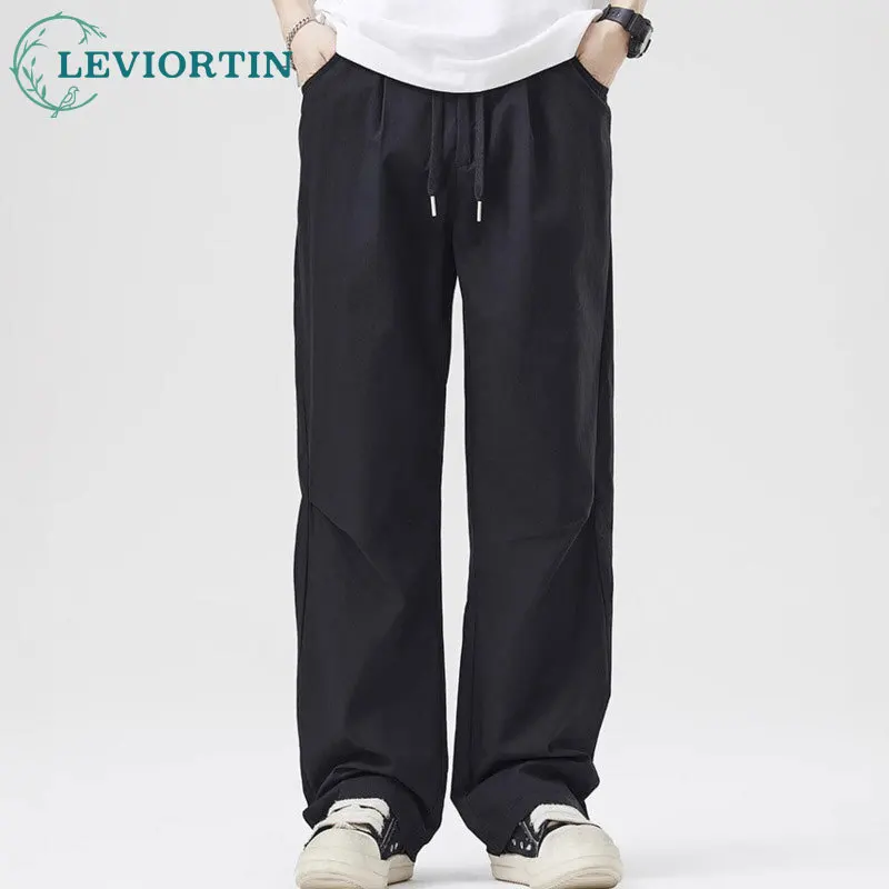 

2025 Men's summer thin paratrooper casual pants, high street fashion brand loose and versatile straight leg wide leg pants