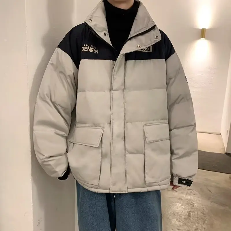 

Retro American Sle Thiened Cotton Jaet Men's Winter High-End Feeling Faionable Brand Couple's Cotton Puffer Coat