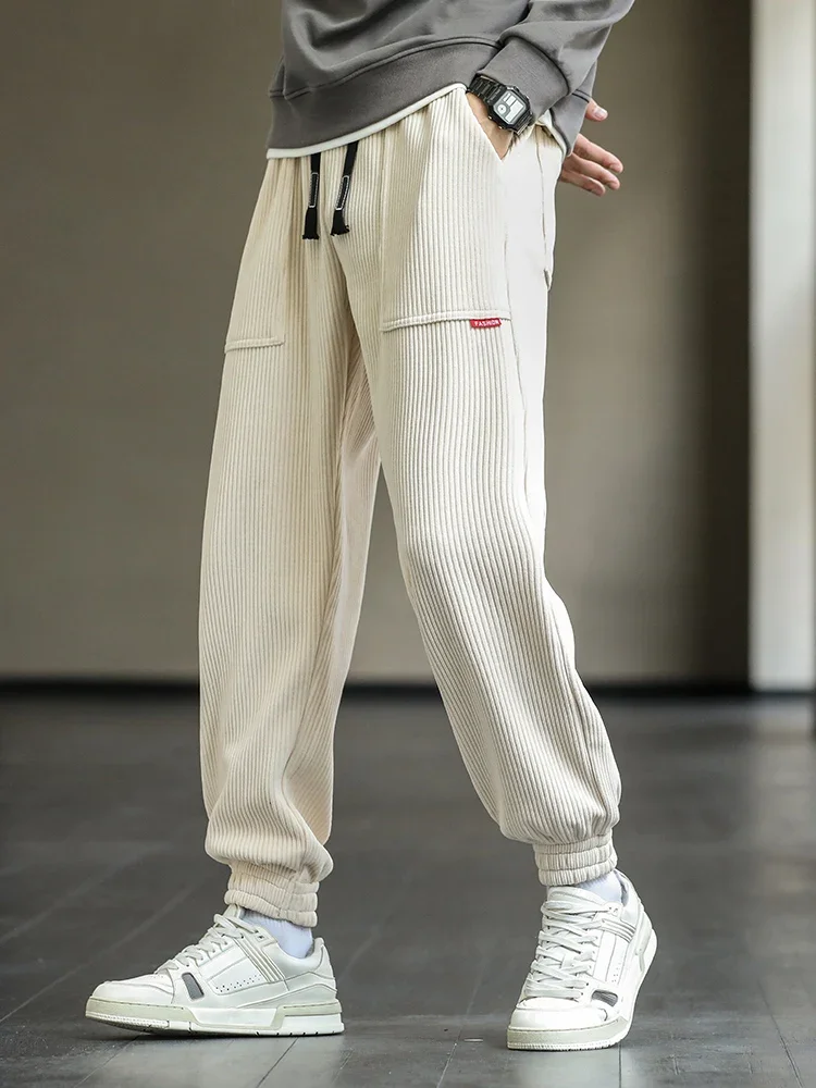 

Spring Autumn Corduroy Sweatpants Men Baggy Joggers Fashion Streetwear Loose Casual Harem Pants Plus SIze