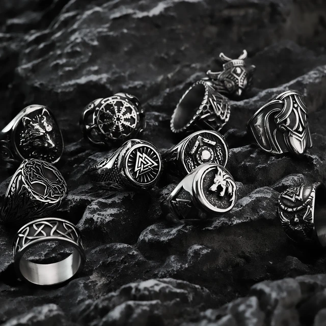 European and American style personalized fashion retro men s rings daily clothing nightclubs paired with stainless steel jewelry AliExpress