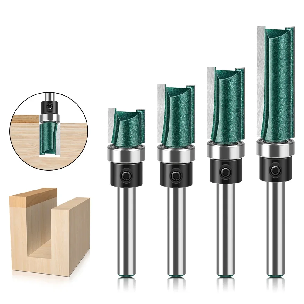 1PCS 1/4 in 6mm Shank Cutter Router Bit Trimming Woodworking Milling Cutter Dual Blades