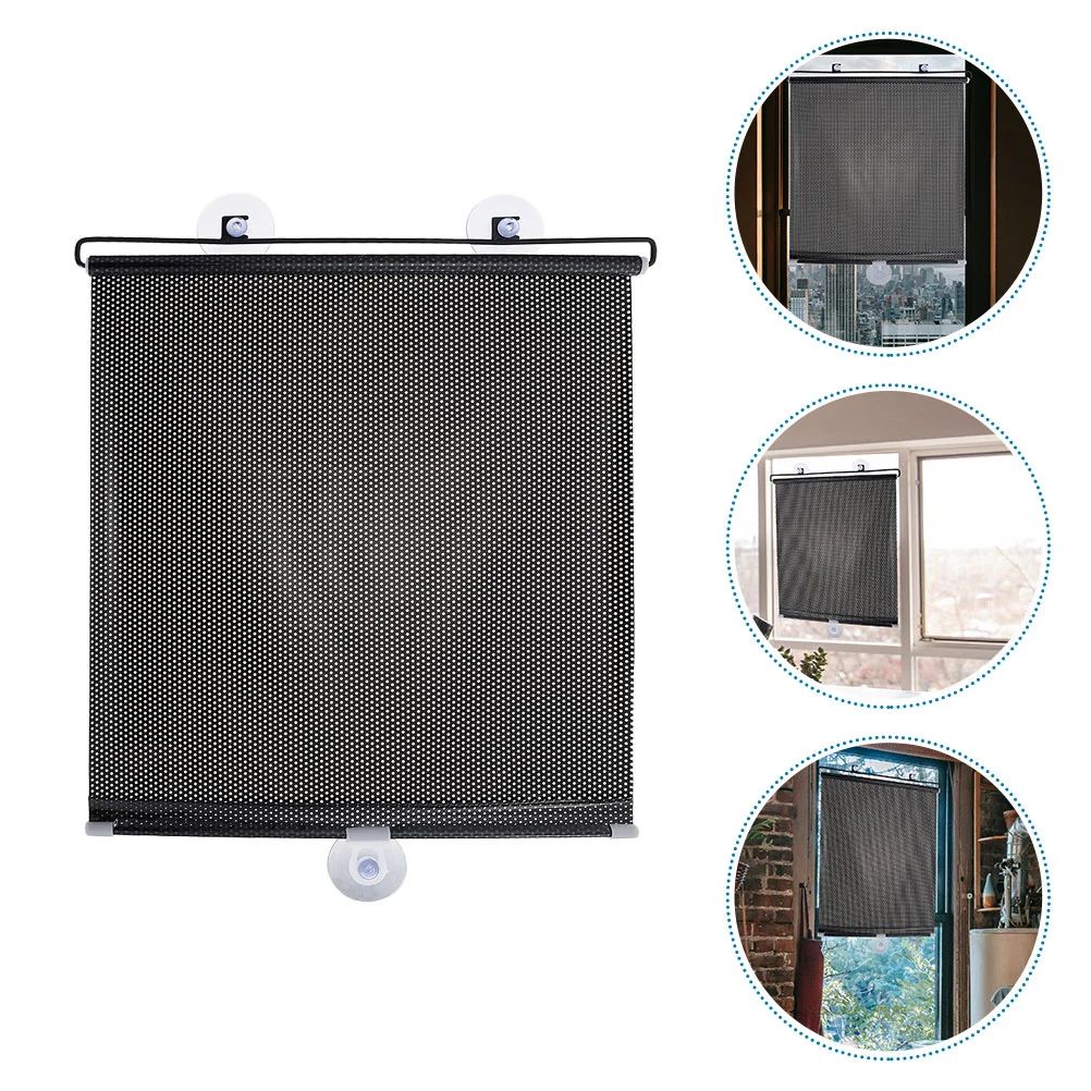 

Curtain Blackout Window Shades Household Room Sun Protection Suction Cup Car Sunshade Bedroom Pvc Windshield Roller