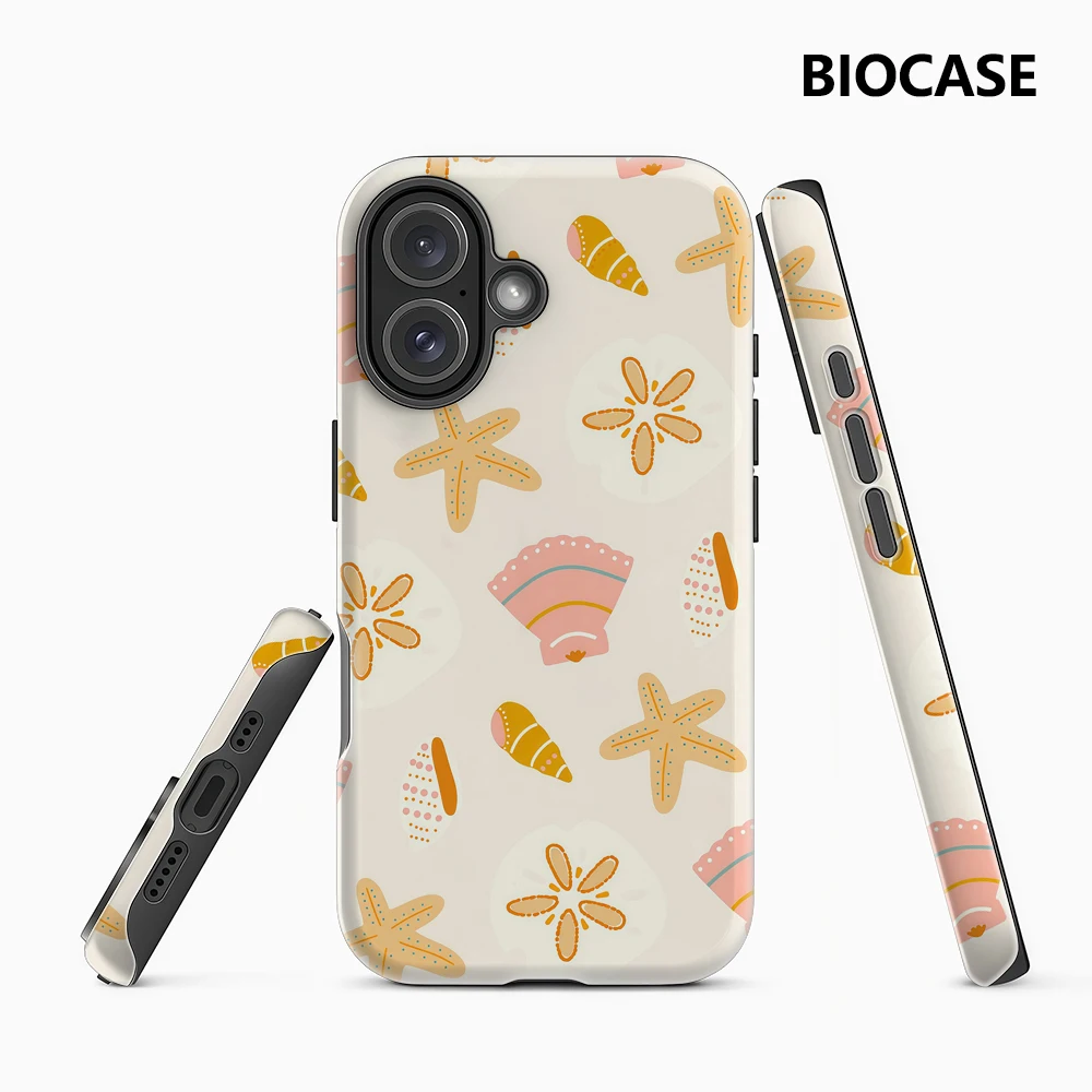 Cream Ocean Elements iPhone18 Handyhülle Must-Haves Doppelschichtige Rückabdeckung für Pro Max Plus Kompatibel mit iPhone 17 16 15 14