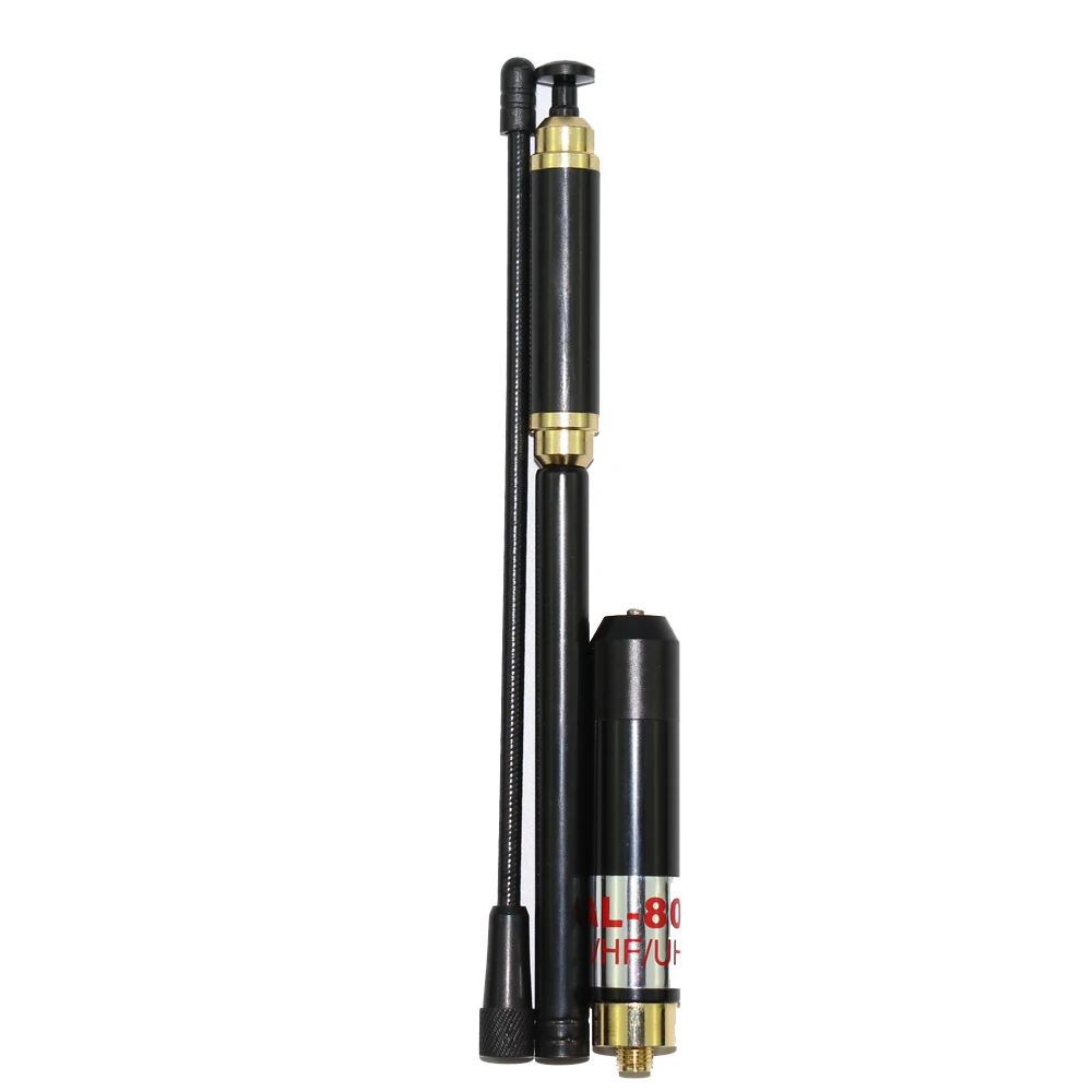 Antena de AL-800 telescópica de alta ganancia, accesorio de calidad,144/430MHz, SMA-F, BNC, para HYT BAOFENG, SMA-M, UV-5R, Etc.
