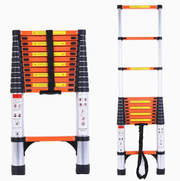 Portable Office Building Modern Foldable Ladder Durable Aluminum Alloy Telescopic Wall-Leaning Single Ladder 150kg Load Capacity