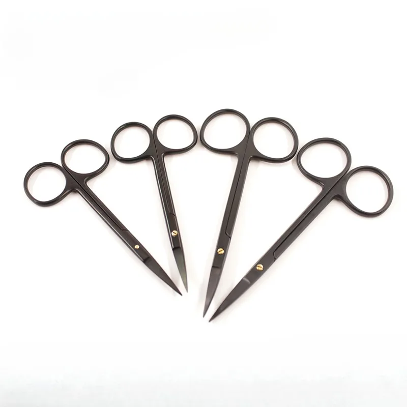 Dental Tools Ophthalmic Surgical Sharp Blade Tissue Iris Scissors Surgical Hospital Scissors Instruments Black Color