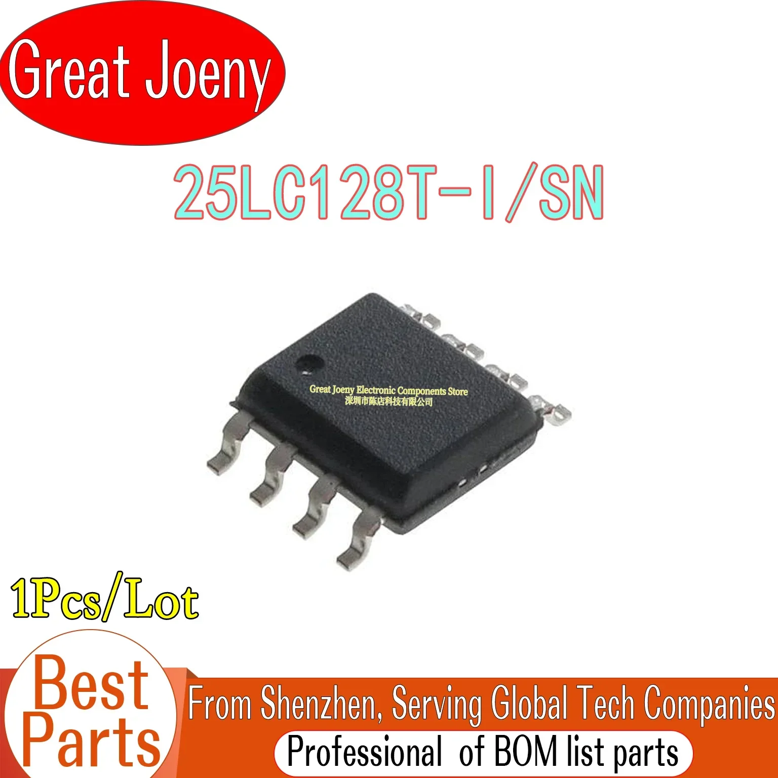 

100% New Original 25LC128I 25LC128T-I/SN IC Chipset SOP-8 Bulk Best Price Plastic Casing