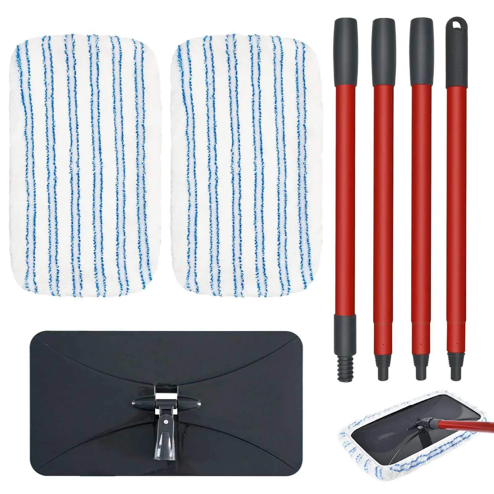 Mopa Plana de Microfibra para Limpieza de Pisos, Compatible con O-cedar/Vileda, para Pisos de Madera y Más, Mopa Plana para Polvo de Superficies Grandes