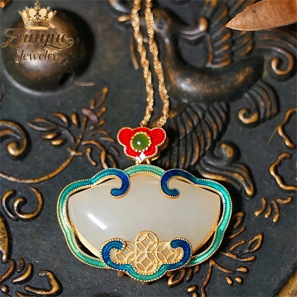 

Natural Hetian Jade Auspicious Cloud Necklace Pendant Luxury Quality Jewelry Best Selling Fashion Jewelry Charms Exquisite Gift